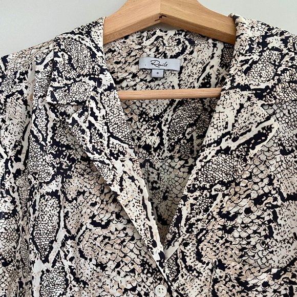 Rails Snake Print Blouse - Black and Cream - Picture 6 of 8